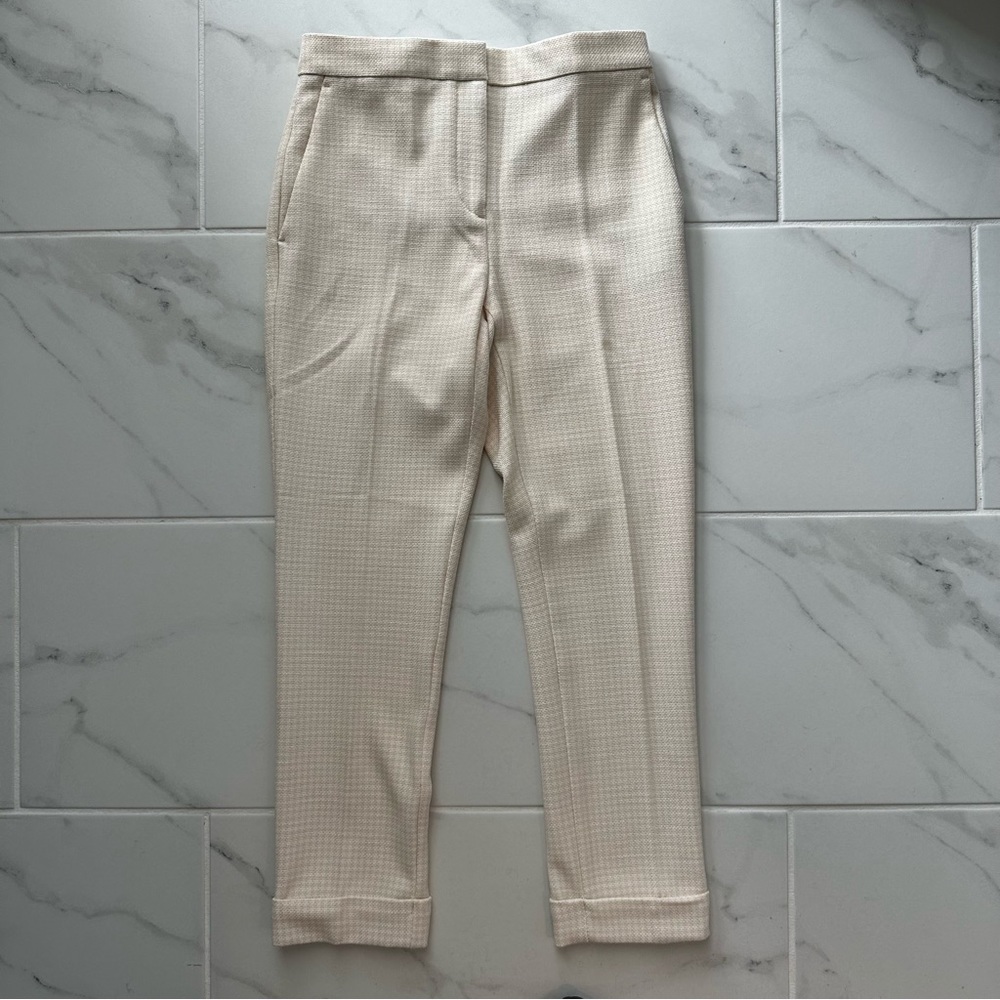 Ann Taylor Houndstooth High Waist Ankle Pant
